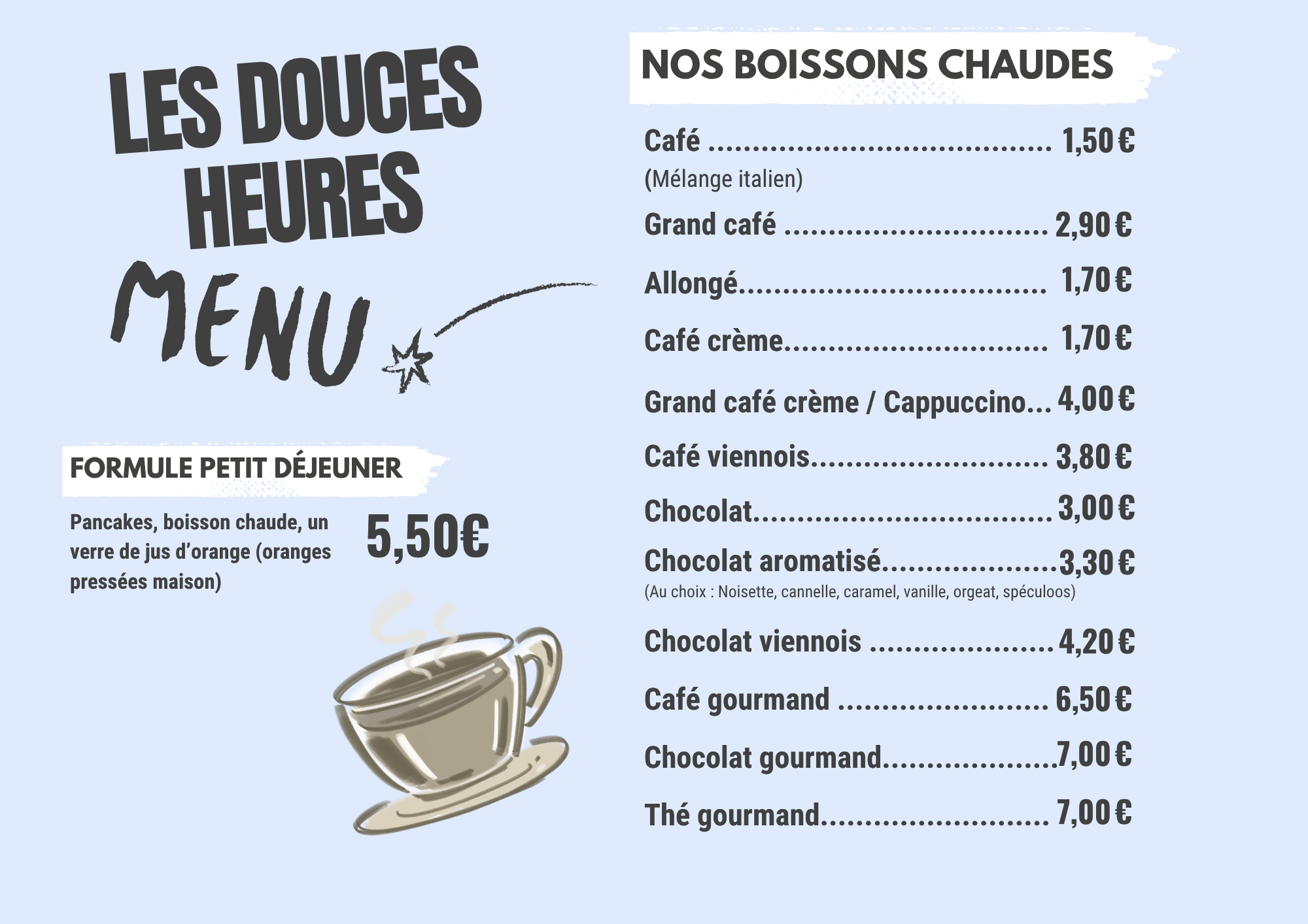 Page 1 du menu