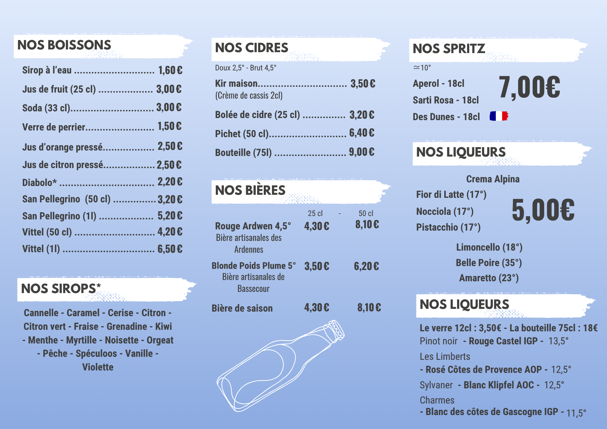 Page 2 du menu